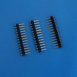 Chiny Pitich 2.54mm SMT Pin Header Connector , Black Color Single Row Electrical Pins Connectors dystrybutor